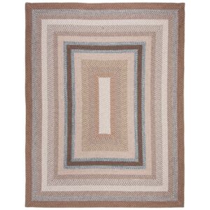 SAFAVIEH Braided Angel Colored Bordered Area Rug, Brown/Multi, 10' x 14' Oval