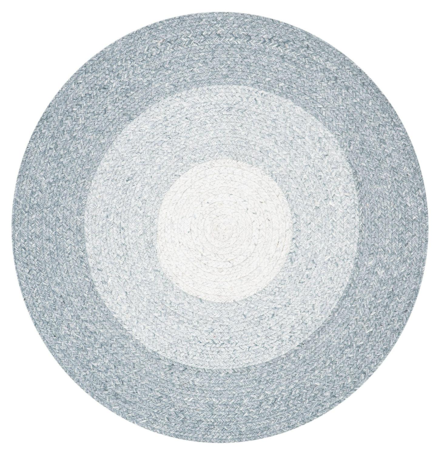 SAFAVIEH Braided Osmond Geometric Polyester Reversible Area Rug, Gray/Ivory, 3' x 3' Round - Image 2