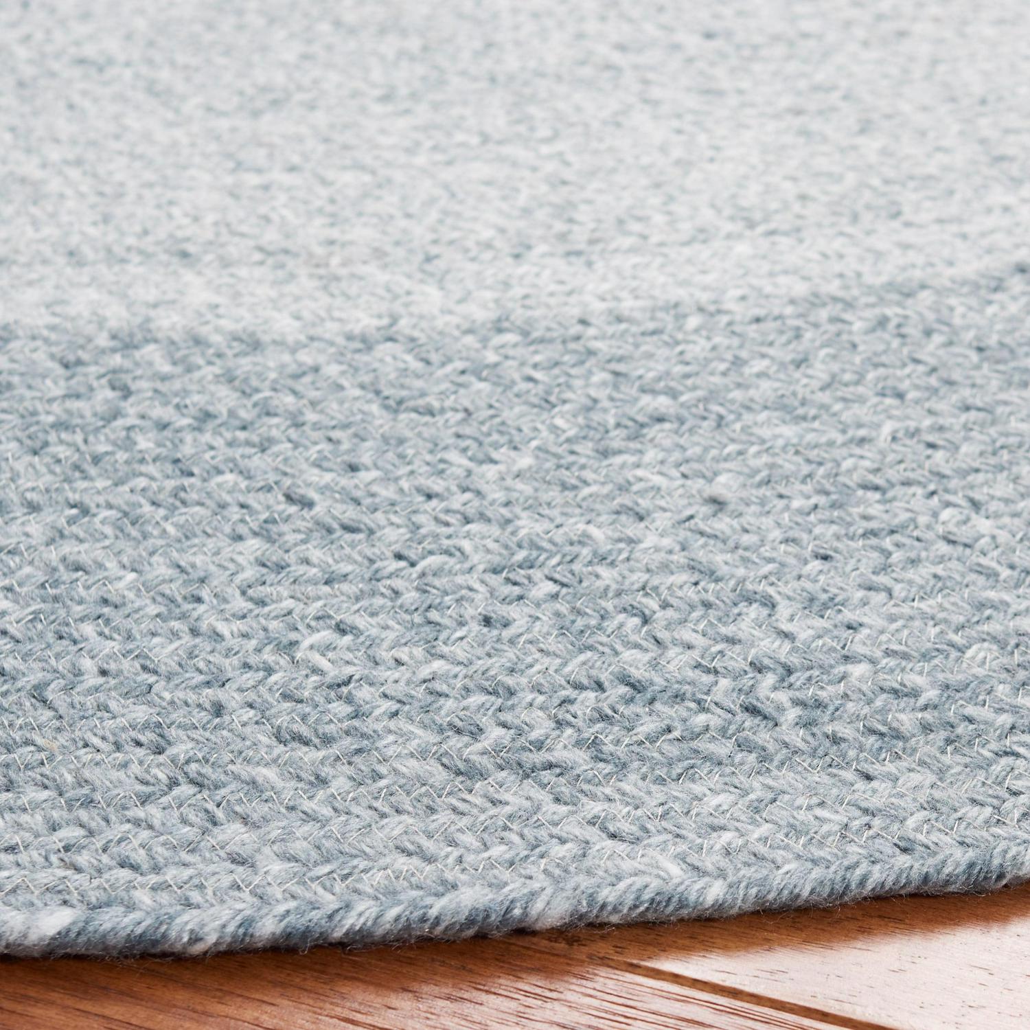 SAFAVIEH Braided Osmond Geometric Polyester Reversible Area Rug, Gray/Ivory, 3' x 3' Round - Image 3