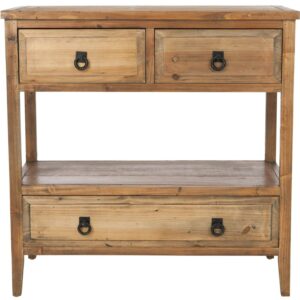 SAFAVIEH Branson Country Rustic 3 Drawer Sideboard, Brown Pine