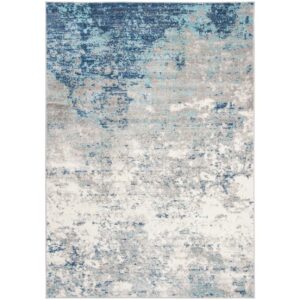 SAFAVIEH Brentwood Ainslee Abstract Area Rug, Light Grey/Blue, 6' x 9'