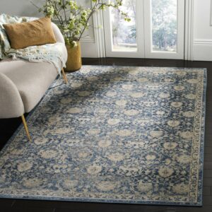 SAFAVIEH Brentwood Fidan Floral Area Rug, Navy/Creme, 10' x 13'