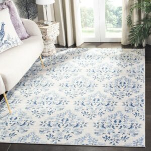 SAFAVIEH Brentwood Ellen Damask Area Rug, Cream/Blue, 5'3" x 7'6"