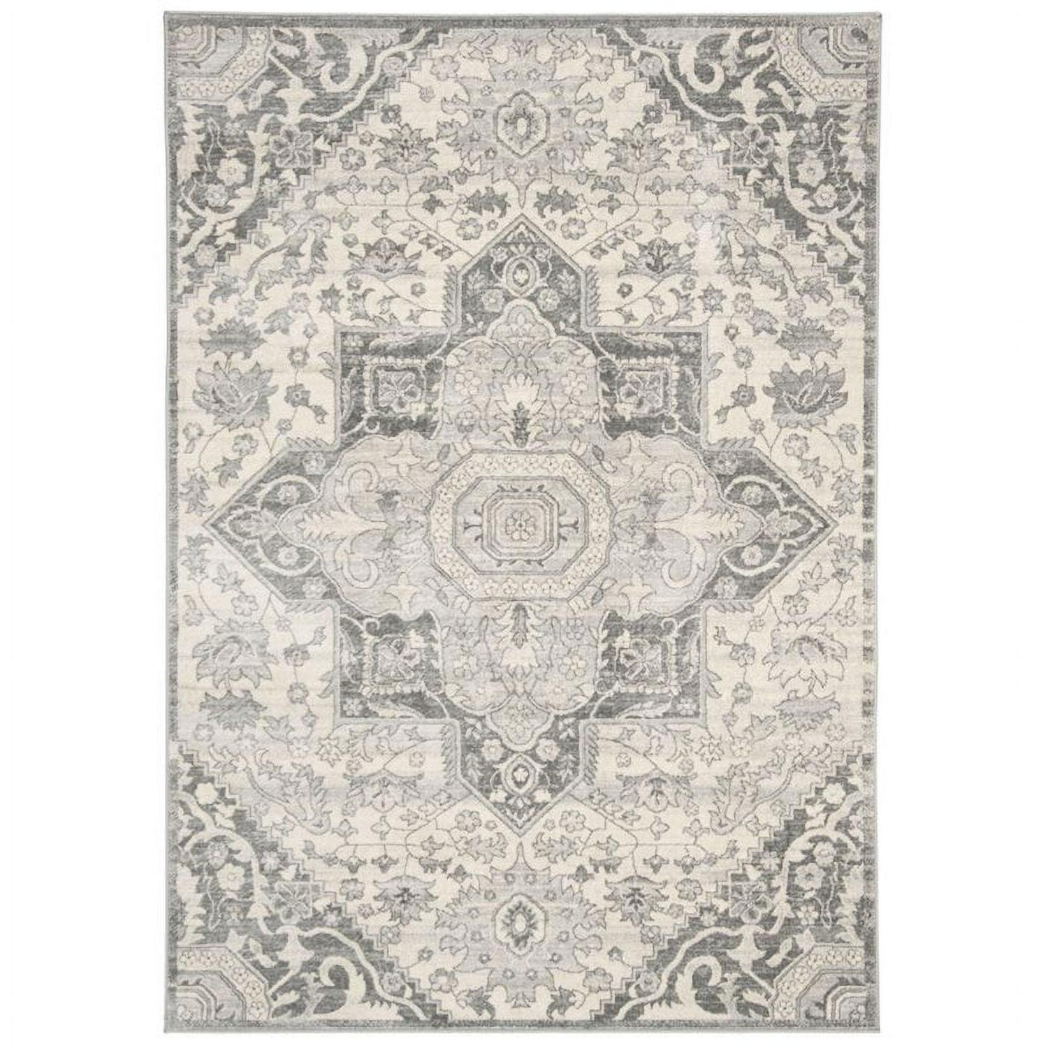SAFAVIEH Brentwood Trecia Oriental Area Rug, Grey/Cream, 5'3" x 7'6" - Image 2
