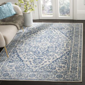 SAFAVIEH Brentwood Adams Oriental Area Rug, Navy/Light Gray, 10' x 13'