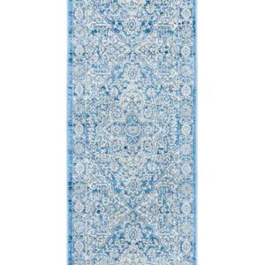 SAFAVIEH Brentwood Adams Oriental Runner Rug, Ivory/Navy, 2' x 10'