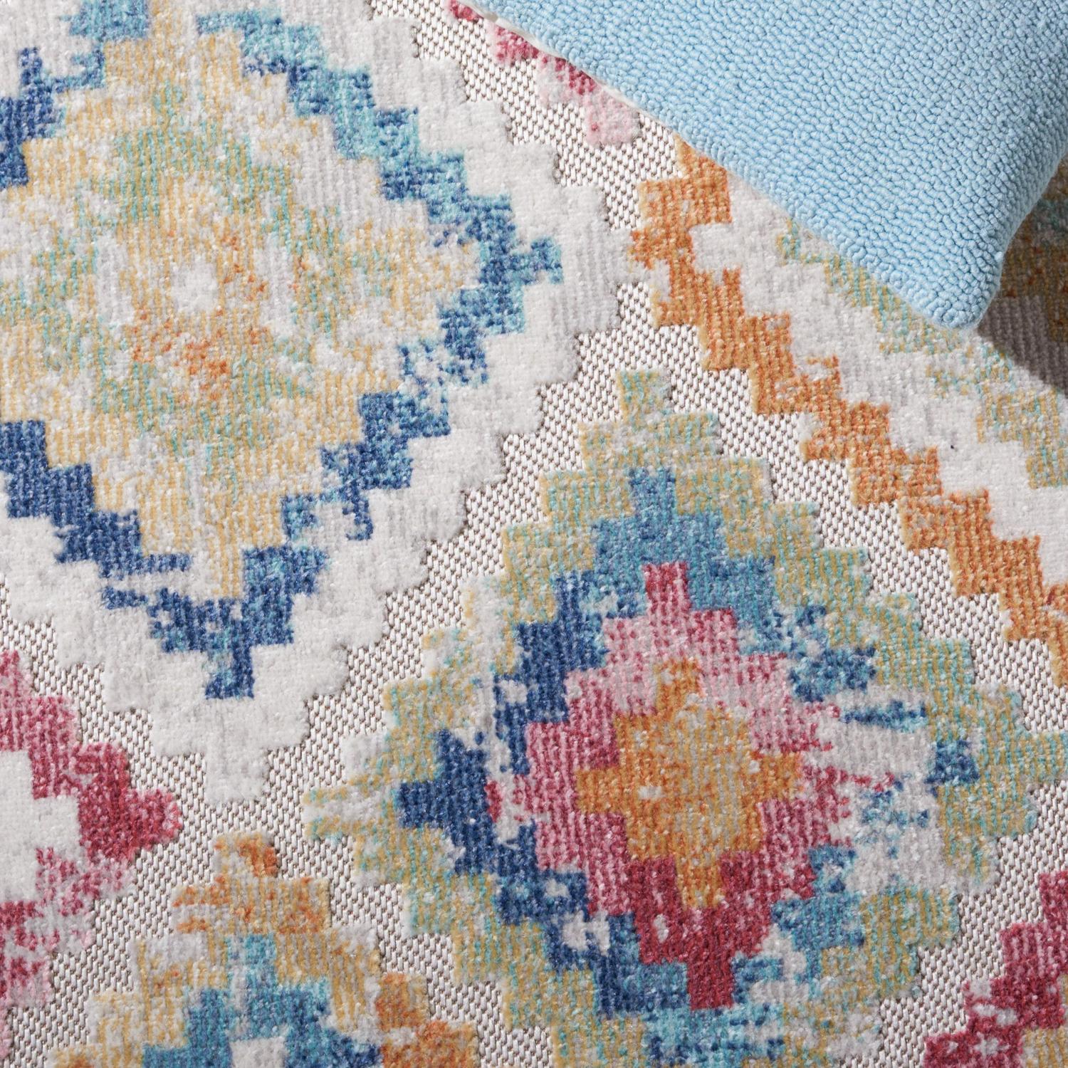 Safavieh Cabana Artana Indoor/ Outdoor Boho Rug 5'3" x 7'6" - Red Blue Multi - Image 7