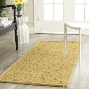 SAFAVIEH Cambridge Avalon Geometric Wool Runner Rug, Light Gold/Dark Gold, 2'6" x 16'
