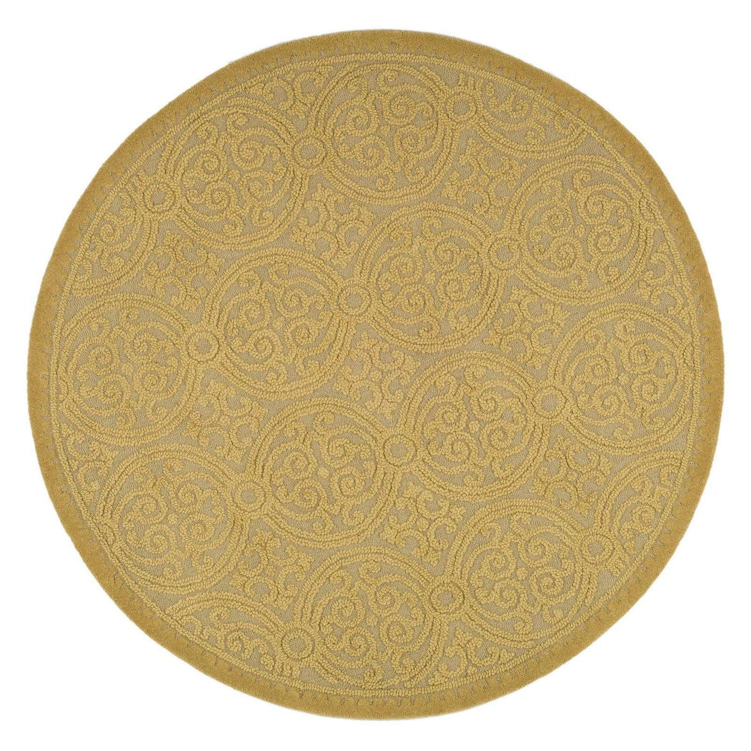 SAFAVIEH Cambridge Avalon Geometric Wool Area Rug, Light Gold/Dark Gold, 8' x 8' Square - Image 4