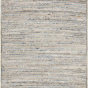 SAFAVIEH Cape Cod Andrina Braided Striped Jute Area Rug, 8' x 10', Natural/Blue