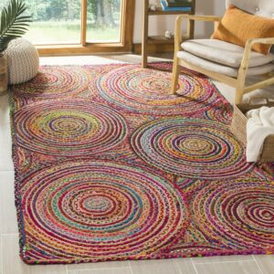 SAFAVIEH Cape Cod Bora Geometric Area Rug, Red/Multi, 5' x 8'