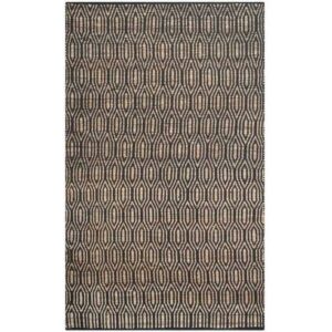 SAFAVIEH Cape Cod Kingsley Geometric Area Rug, Black/Natural, 3' x 5'