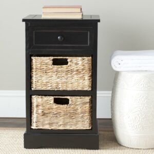 SAFAVIEH Carrie Side Storage Side Table Distressed Black