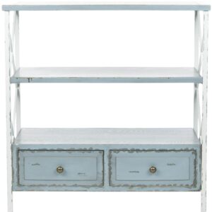 SAFAVIEH Chandra Nautical Rustic Console w/ Storage Drawers, Pale Blue/White Smoke