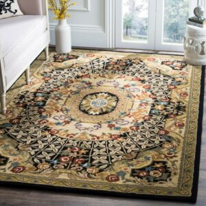 SAFAVIEH Classic Chandler Oriental Wool Area Rug, Black/Gold, 7'6" x 9'6"