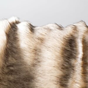 SAFAVIEH Coco Tips Striped Faux Fur Throw, 50" x 60", Taupe