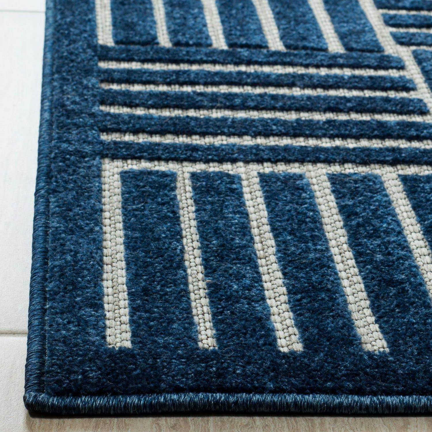 SAFAVIEH Cottage Portmont Geometric Indoor/Outdoor Area Rug Grey/Beige, 8' x 11'2" - Image 3