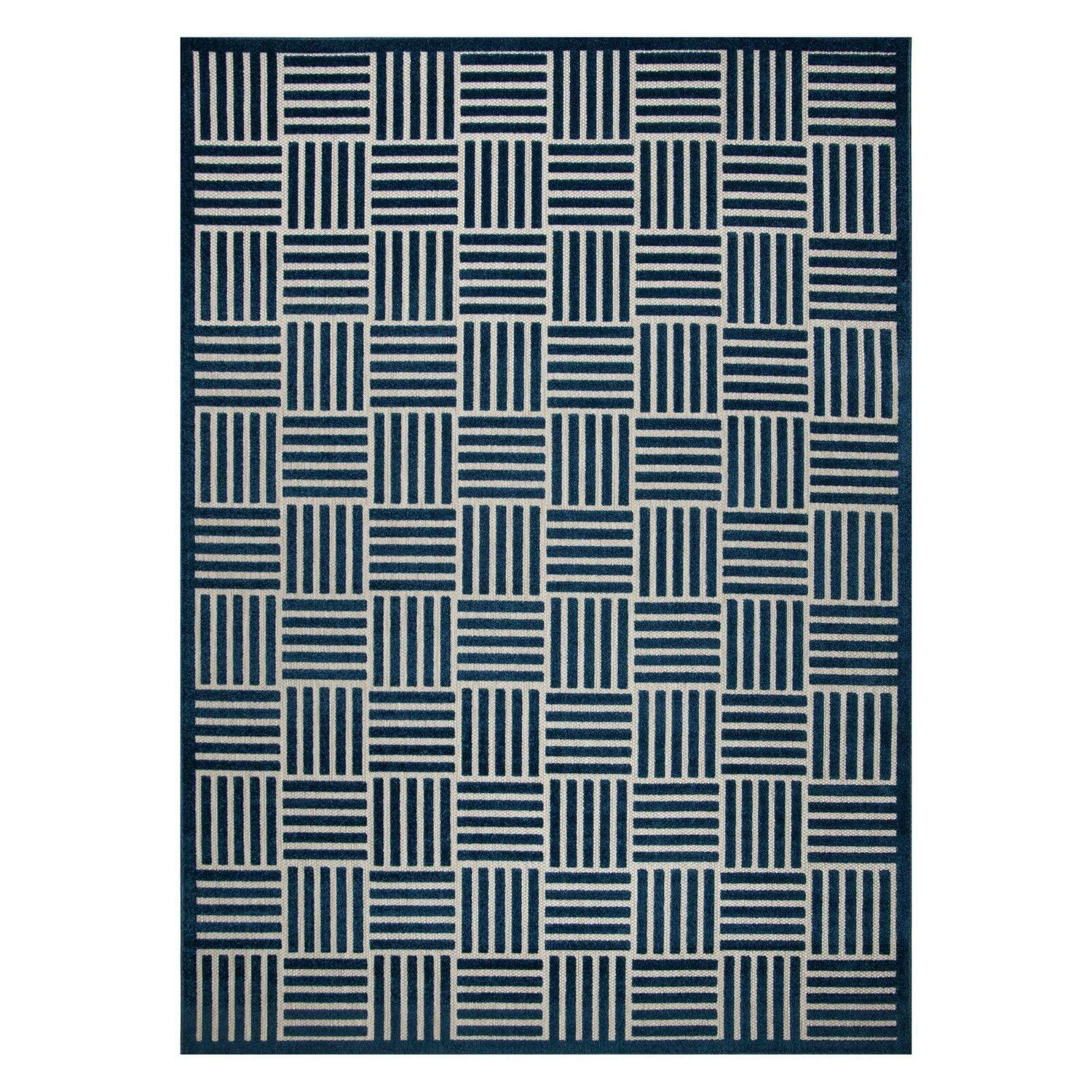 SAFAVIEH Cottage Portmont Geometric Indoor/Outdoor Area Rug Grey/Beige, 8' x 11'2" - Image 2