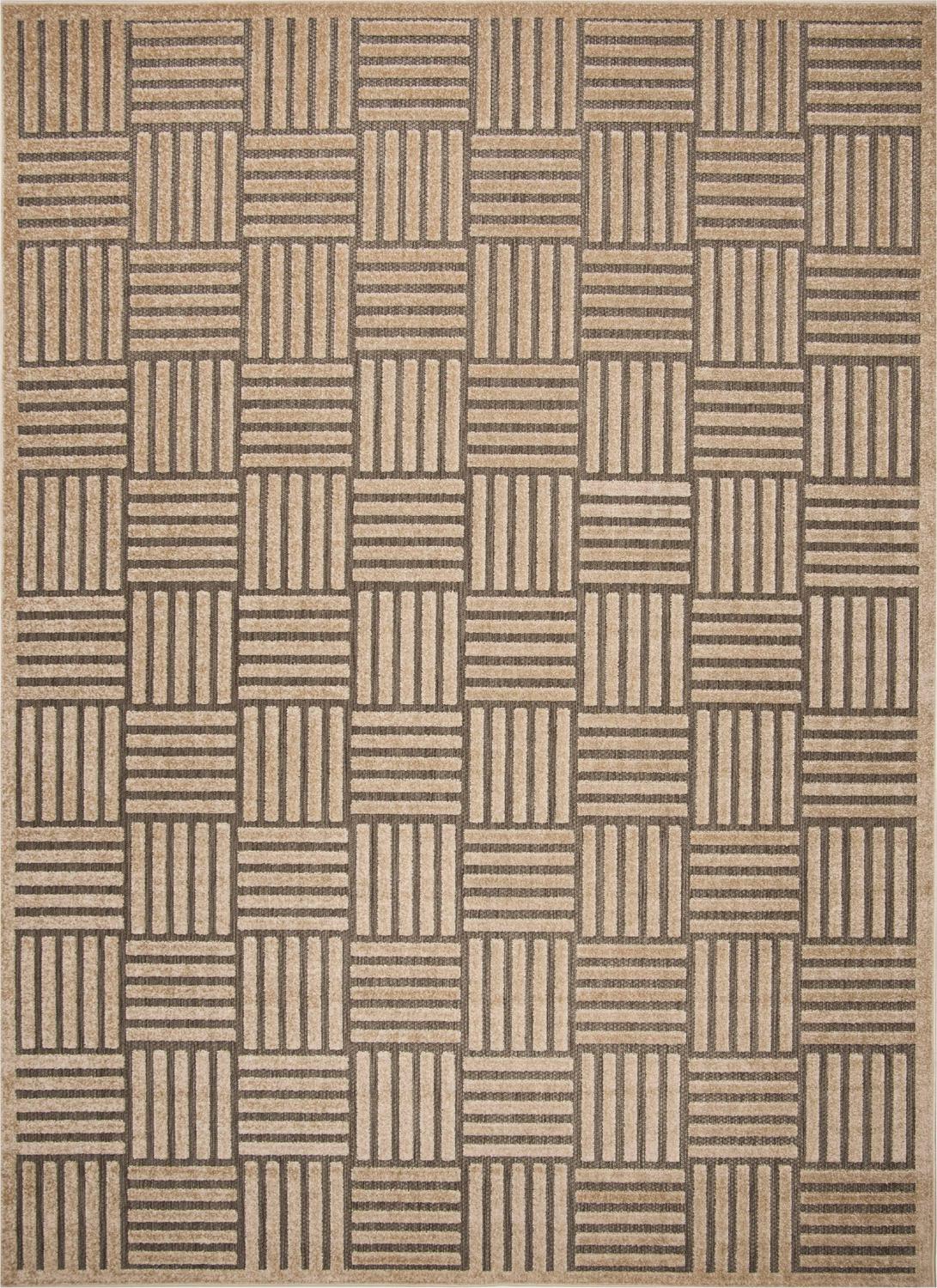 SAFAVIEH Cottage Portmont Geometric Indoor/Outdoor Area Rug Grey/Beige, 8' x 11'2"