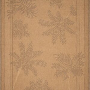 SAFAVIEH Courtyard Annabelle Floral Indoor/Outdoor Area Rug, Natural/Gold, 6'7" x 9'6"