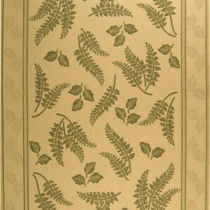 SAFAVIEH Courtyard Euler Traditional Floral Indoor/Outdoor Area Rug, 6'7" x 9'6", Natural/Olive
