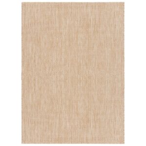 SAFAVIEH Courtyard Finnian Solid Indoor/Outdoor Area Rug, Natural/Cream, 5'3" x 7'7"