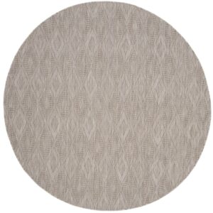 SAFAVIEH Courtyard Teodor Geometric Indoor/Outdoor Area Rug, Beige/Beige, 6'7" x 6'7" Round