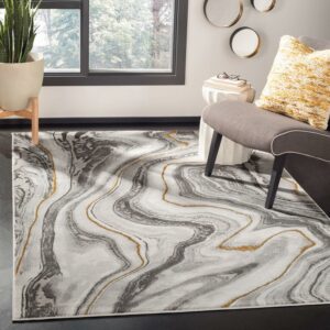SAFAVIEH Craft Angjelko Abstract Area Rug, Grey/Gold, 5'3" x 7'6"