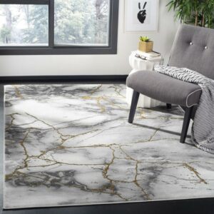 SAFAVIEH Craft Paul Abstract Area Rug, Grey/Gold, 5'3" x 7'6"