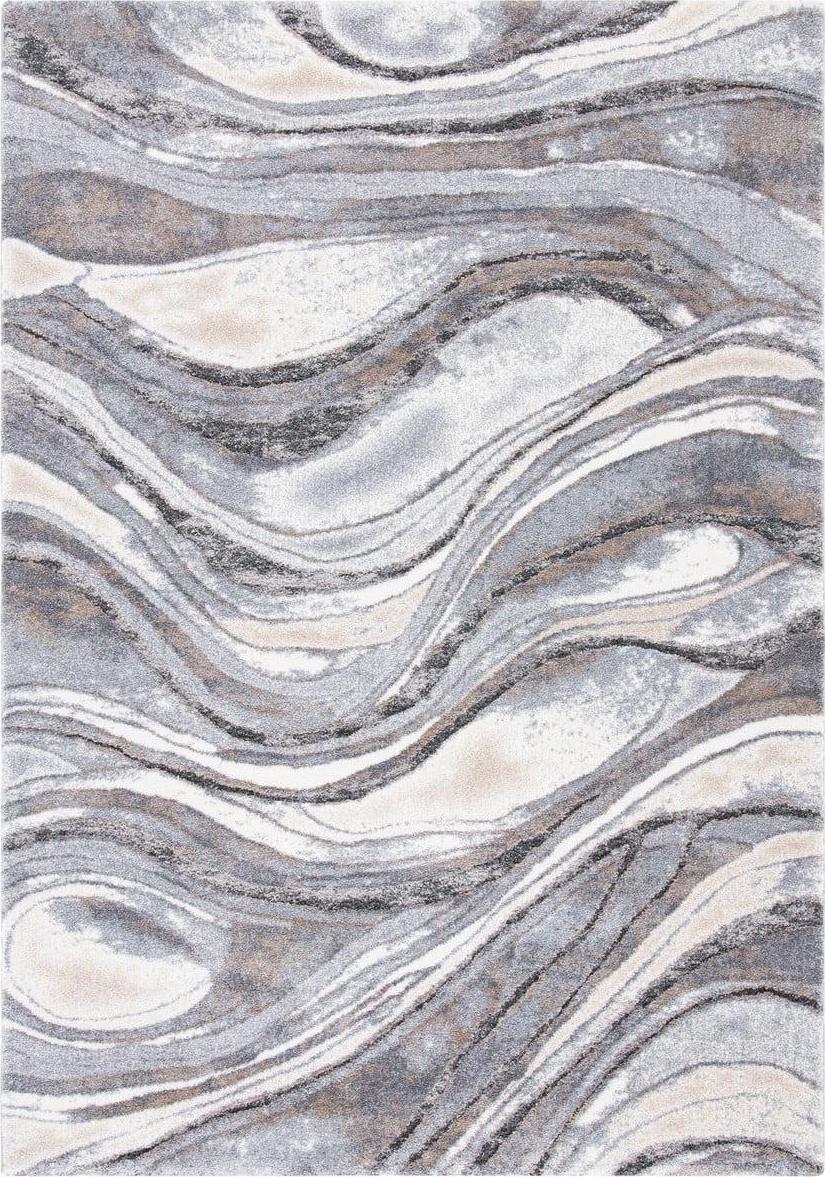 SAFAVIEH Cyrus Ifrit Abstract Shag Area Rug, Gray/Beige, 5'5" x 7'6"