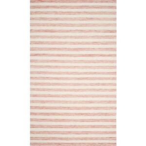 Safavieh Dhurries Drema Hand-knotted Stripe Area Rug Rust/Ivory 3' x 5' 3' x 5' Indoor,Handmade Living Room,Bedroom Rectangle