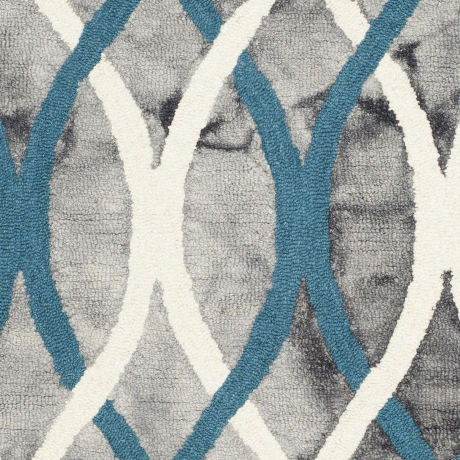 SAFAVIEH Dip Dye Britton Overdyed Geometric Wool Runner Rug, Grey/Ivory Blue, 2'3" x 10' - Image 5