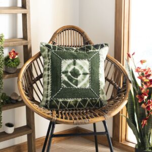 SAFAVIEH Dip Dye Patch Pillow Set of 2 Cilantro