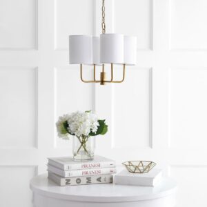 SAFAVIEH Elias 15.5 in. Dia. Modern Glam Chandelier, Brass Gold