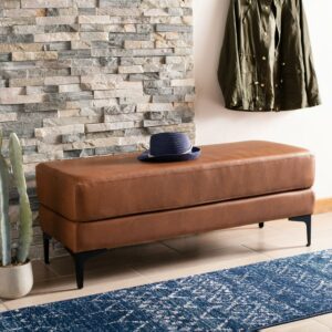 SAFAVIEH Elise Rustic Chic Rectangular Bench, Brown/Black