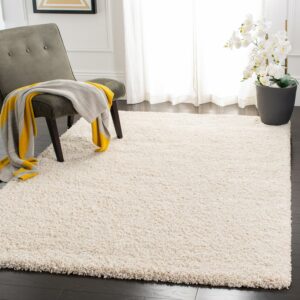 SAFAVIEH Evolution Rothesay Solid Shag Area Rug, Ivory, 5'3" x 7'6"
