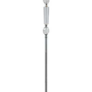 SAFAVIEH Fairmont 60 in. Glam Clear Crystal Floor Lamp with 100% Off-White Cotton Shade
