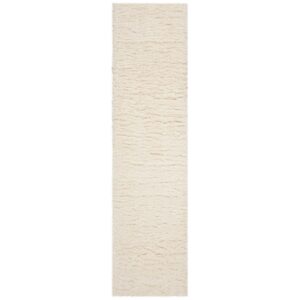 SAFAVIEH Flokati Augustin Solid Shag Runner Rug, Ivory, 2'3" x 8'