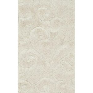 SAFAVIEH Florida Doug Floral Vines Geometric Shag Runner Rug, Creme, 2'3" x 21'