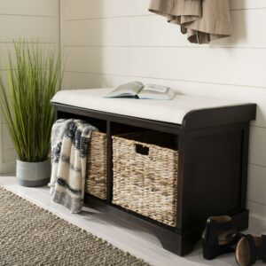 SAFAVIEH Freddy Wicker Storage Bench Brown