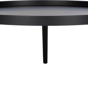 SAFAVIEH Fritz Modern Round Tray Top Coffee Table, Black