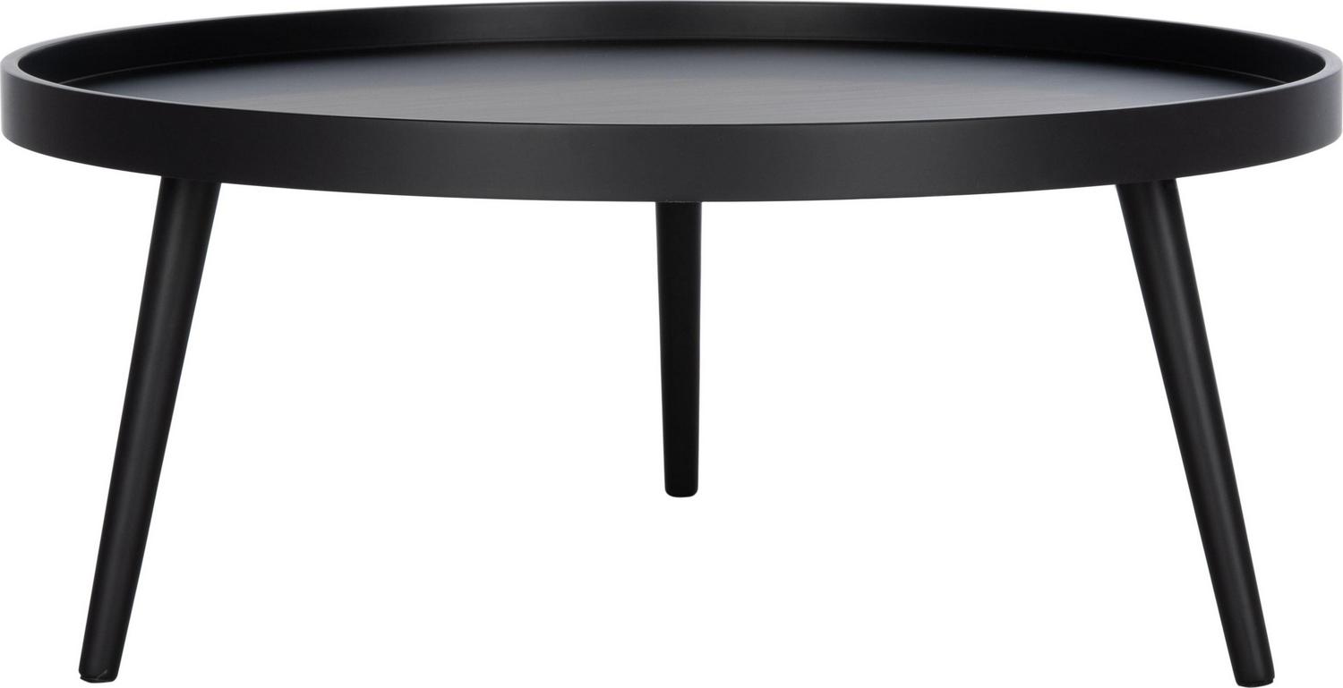 SAFAVIEH Fritz Modern Round Tray Top Coffee Table, Black
