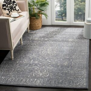 SAFAVIEH Glamour Kalisha Traditional Wool Area Rug, Steel/Blue, 5' x 8'