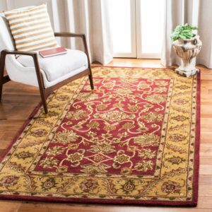 SAFAVIEH Golden Jaipur Dreda Bordered Wool Area Rug, Burgundy/Gold, 3' x 5'
