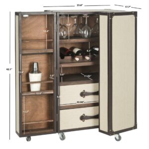 SAFAVIEH Grayson Contemporary Bar Cabinet Beige, Beige