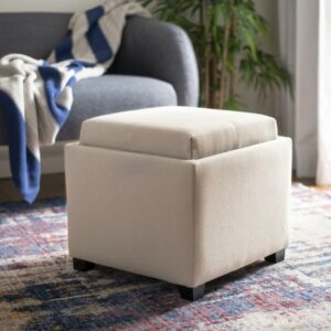 SAFAVIEH Harrison Single Tray Ottoman Taupe