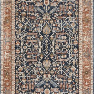 SAFAVIEH Heirloom Collection HRL703N Navy / Beige Rug