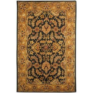 SAFAVIEH Heritage Valery Traditional Wool Area Rug, Dark Green/Gold, 4' x 6'