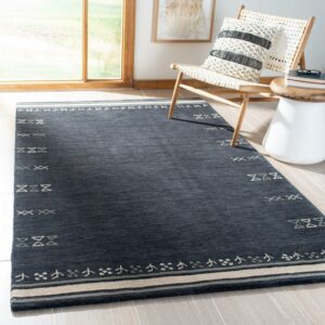 SAFAVIEH Himalaya Dorothea Solid Wool Area Rug, Charcoal, 4' x 6'