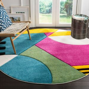 SAFAVIEH Hollywood HLW706C Peacock Blue/Fuchsia Rug